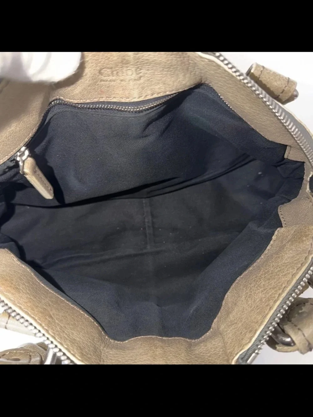 Chloe Olive-Taupe Leather Shoulder Bag